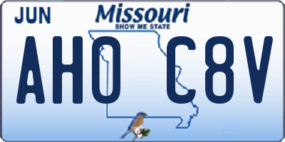 MO license plate AH0C8V