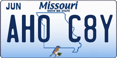 MO license plate AH0C8Y