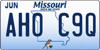 MO license plate AH0C9Q