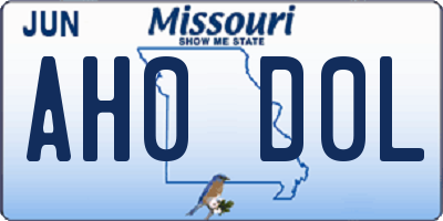 MO license plate AH0D0L