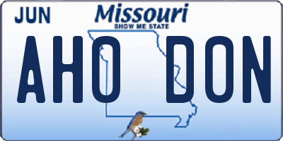 MO license plate AH0D0N