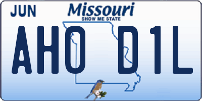 MO license plate AH0D1L