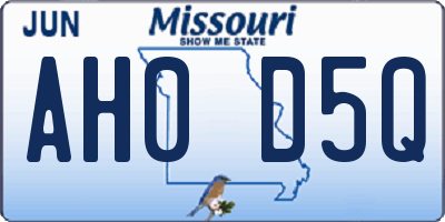 MO license plate AH0D5Q