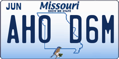 MO license plate AH0D6M