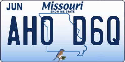 MO license plate AH0D6Q