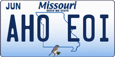 MO license plate AH0E0I