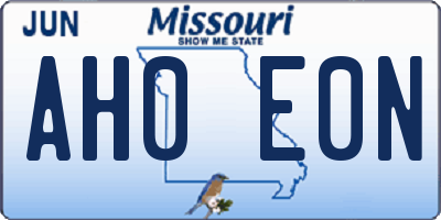 MO license plate AH0E0N