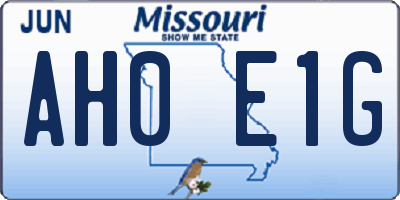 MO license plate AH0E1G