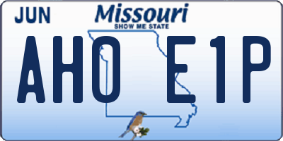 MO license plate AH0E1P