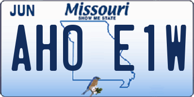 MO license plate AH0E1W