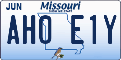 MO license plate AH0E1Y