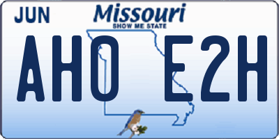 MO license plate AH0E2H