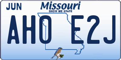 MO license plate AH0E2J