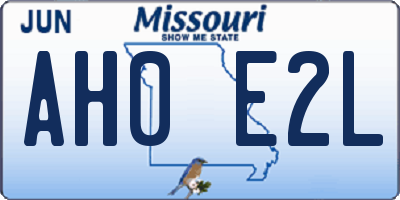 MO license plate AH0E2L