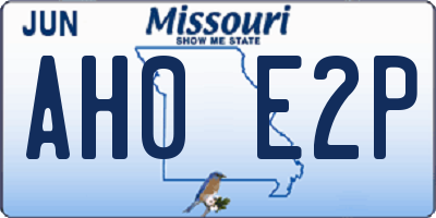 MO license plate AH0E2P