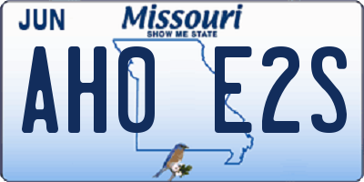 MO license plate AH0E2S