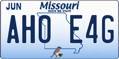 MO license plate AH0E4G