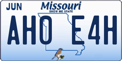 MO license plate AH0E4H