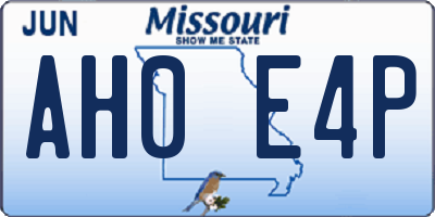 MO license plate AH0E4P