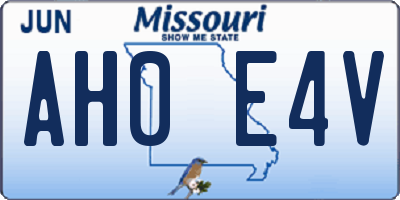 MO license plate AH0E4V