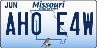 MO license plate AH0E4W