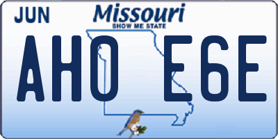 MO license plate AH0E6E