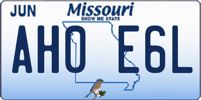 MO license plate AH0E6L