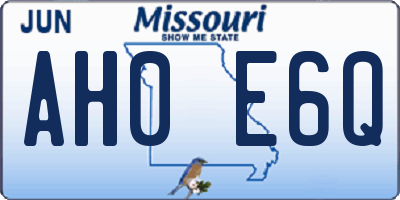 MO license plate AH0E6Q