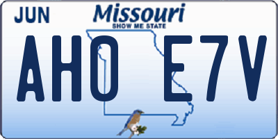 MO license plate AH0E7V