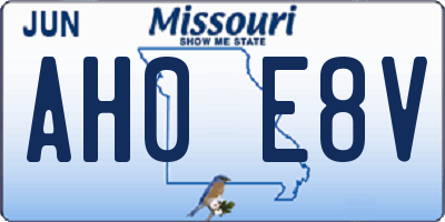 MO license plate AH0E8V