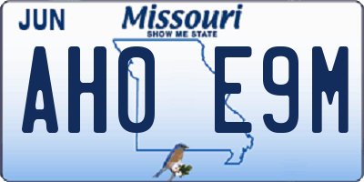 MO license plate AH0E9M