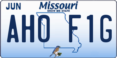 MO license plate AH0F1G