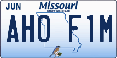 MO license plate AH0F1M