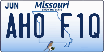 MO license plate AH0F1Q