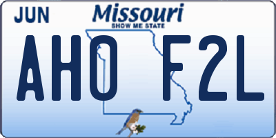 MO license plate AH0F2L