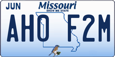 MO license plate AH0F2M