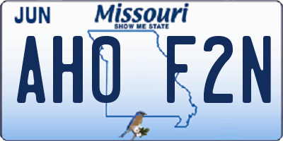 MO license plate AH0F2N