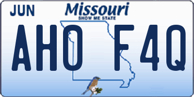 MO license plate AH0F4Q