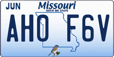 MO license plate AH0F6V