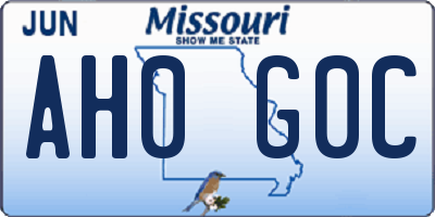 MO license plate AH0G0C