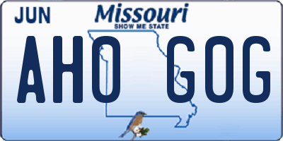 MO license plate AH0G0G