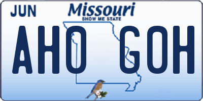 MO license plate AH0G0H