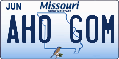 MO license plate AH0G0M