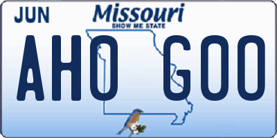 MO license plate AH0G0O