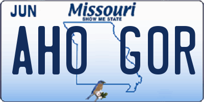 MO license plate AH0G0R