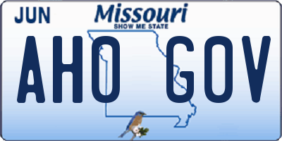 MO license plate AH0G0V