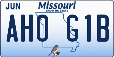 MO license plate AH0G1B