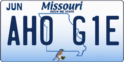 MO license plate AH0G1E