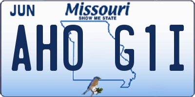 MO license plate AH0G1I