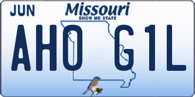 MO license plate AH0G1L